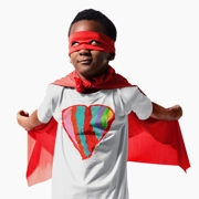 Boys' 100% Cotton T-Shirt with Rainbow Heart Painting