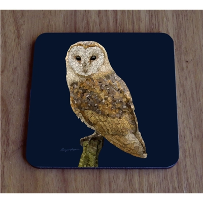 Barn owl single coaster
