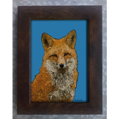 Blue fox framed print 7x5