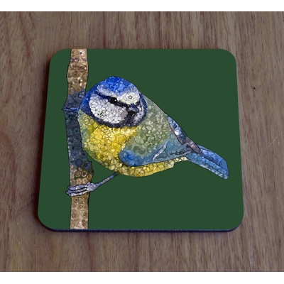 Blue tit single coaster