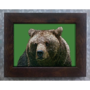 Brown bear framed print 7x5