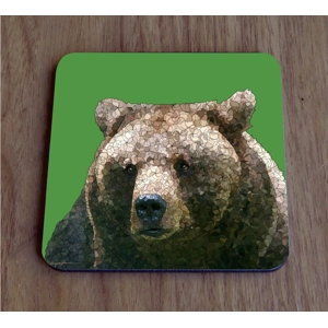Brown bear single coaster