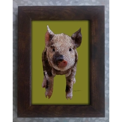 Pig framed print 7x5