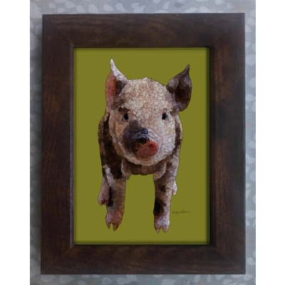Pig framed print 7x5