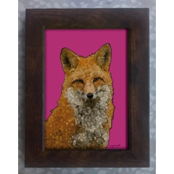 Pink fox framed print 7x5