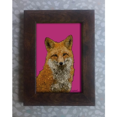 Pink fox framed print 6x4