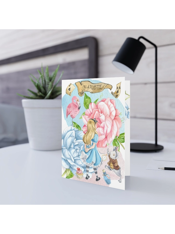 A5 PERSONALISED BIRTHDAY CARD - Alice in Wonderland