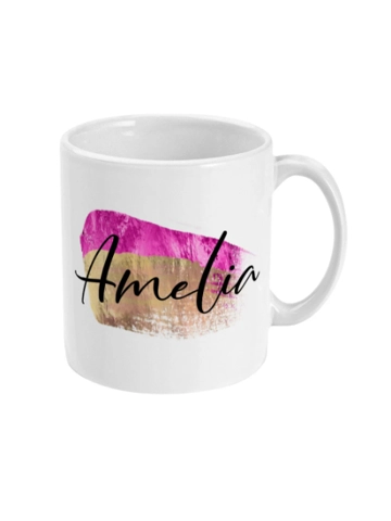 STYLISH PERSONALISED NAME AND TITLE DOUBLE SIDED MUG