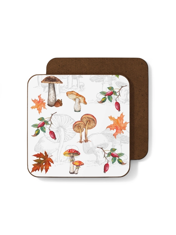 AUTUMN WOODLAND MUSHROOMS COASTER