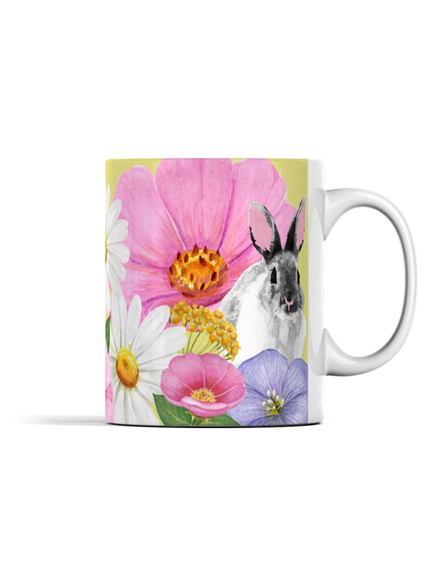 EASTER BUNNY FLORAL MUG