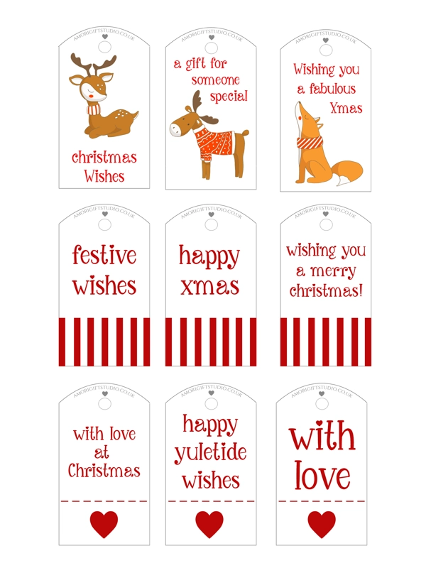 Christmas gift tags PRINT AT HOME