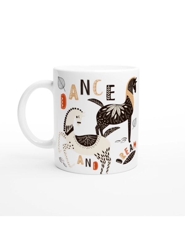 DANCE AND DREAM FOLK STYLE HORSES MUG