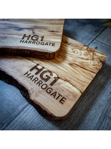 PERSONALISED OLIVE WOOD CHOPPING, GRAZING, CHEESE BOARD - Postcode & Location