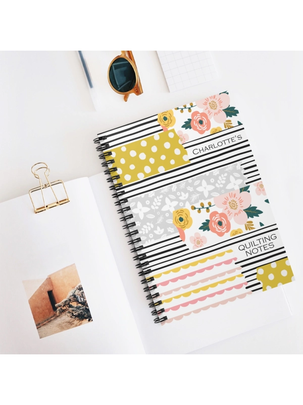 A5 FABRIC SCRAPS PERSONALISED NOTEBOOK