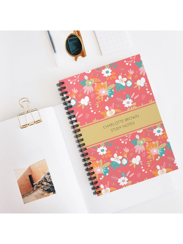 A5 CUSTOM TITLE FLORAL NOTEBOOK