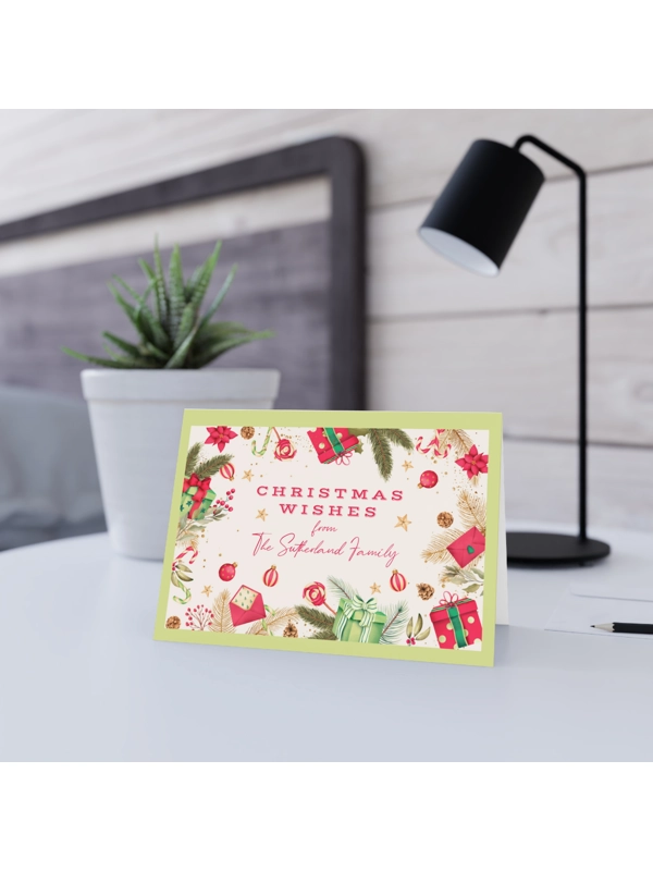 A5 FAMILY NAME PERSONALISED CHRISTMAS CARD