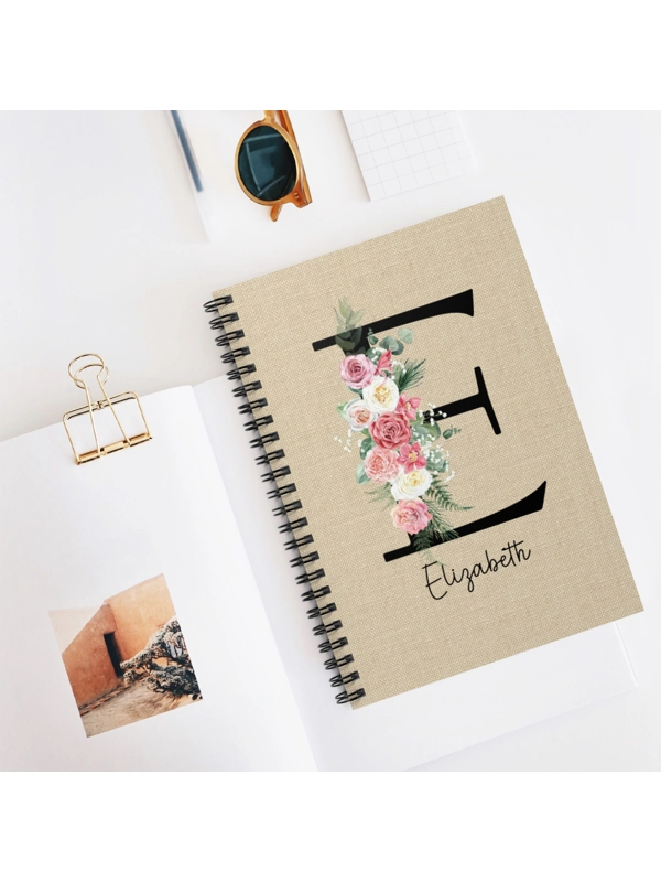 A5 FLORAL INITIAL PERSONALISED NOTEBOOK