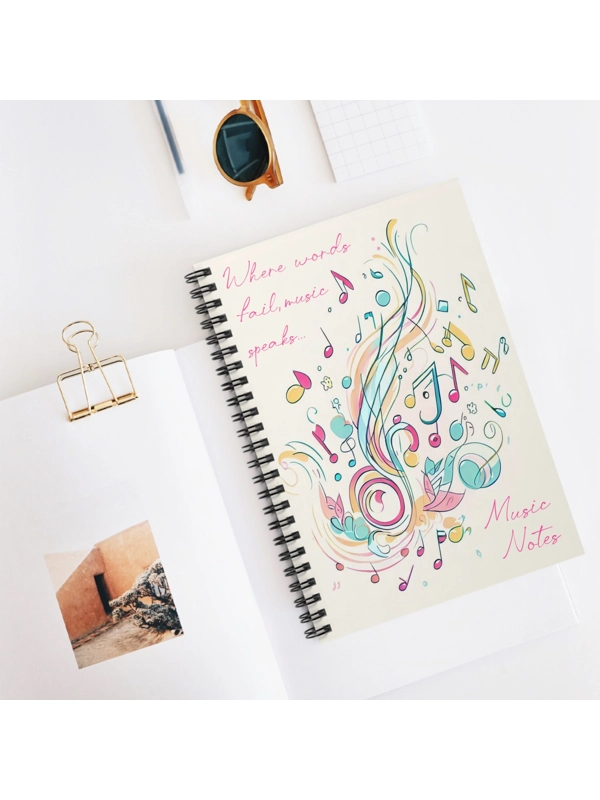 A5 MUSIC QUOTE SPIRAL BOUND SONGWRITING JOURNAL