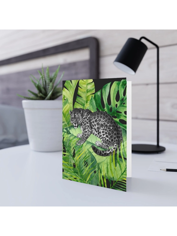 A5 GREETINGS CARD - Jungle Leopard