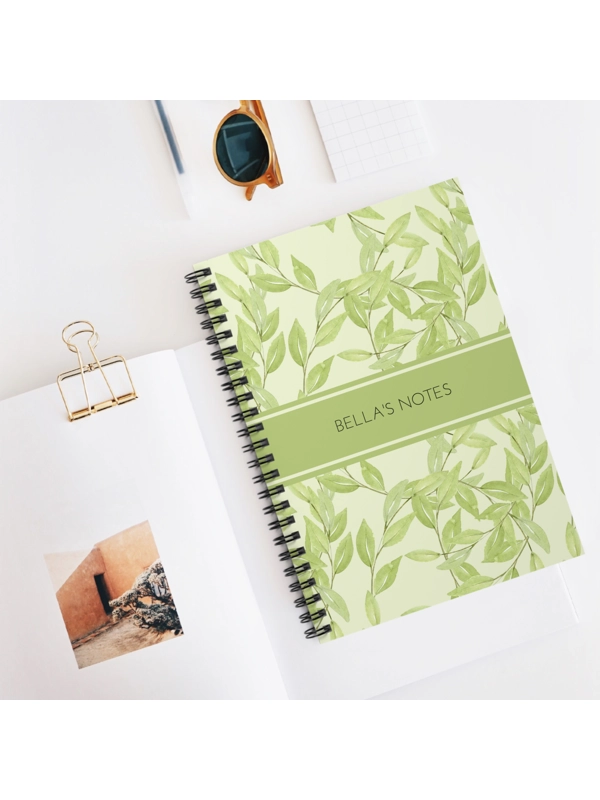 A5 LEAVES CUSTOM TITLE PERSONALISED JOURNAL