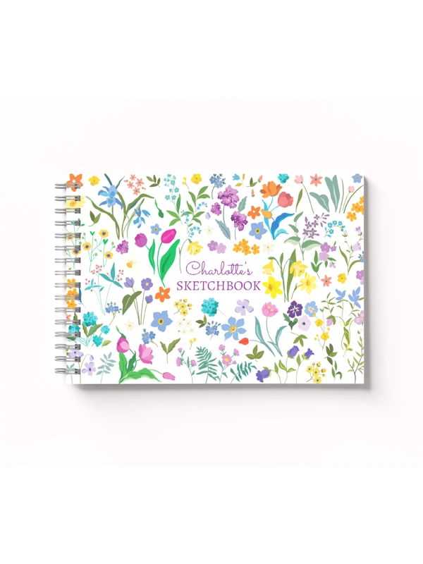 A5 SPRING FLORAL PERSONALISED NOTEBOOK