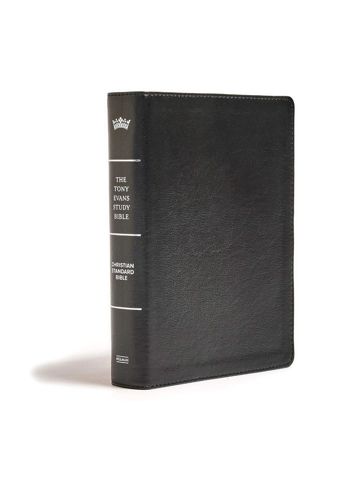 Tony Evans Study Bible, Black Genuine Leather, Indexed, Black Letter, Study Notes and Commentary, Ar