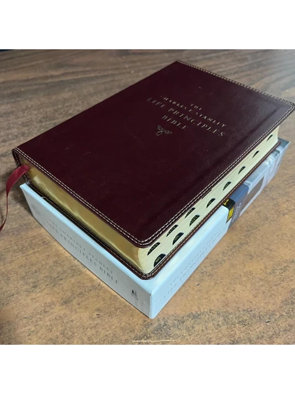 NASB, Charles F. Stanley Life Principles Bible, 2nd Edition, Leathersoft, Burgundy, Thumb Indexed, C