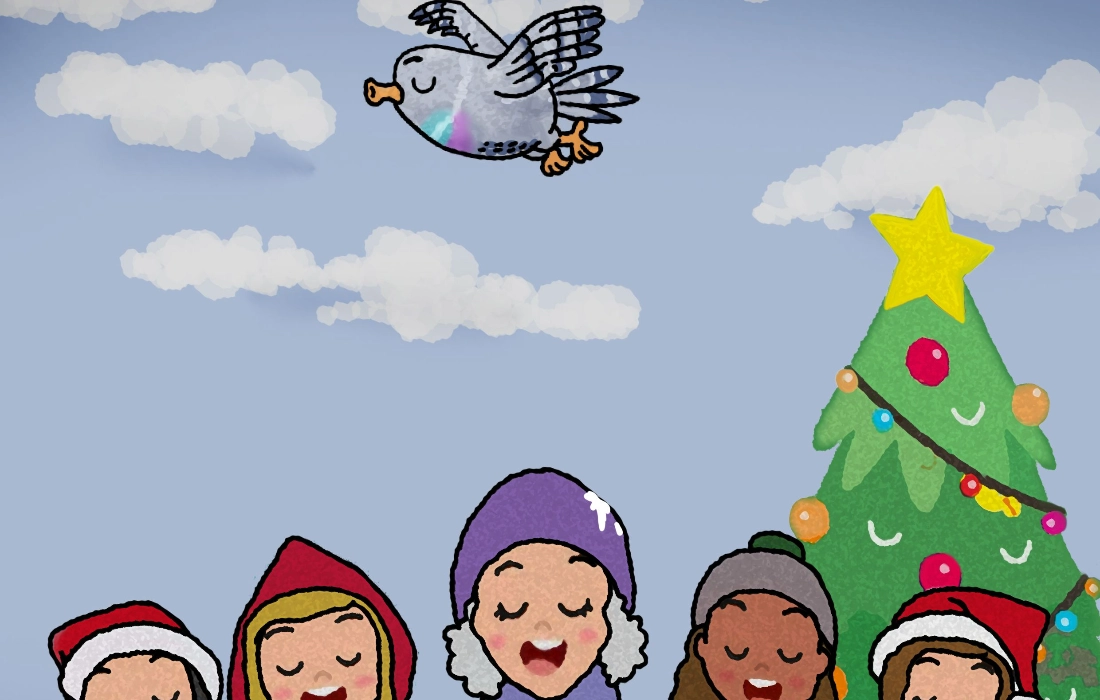 Perky joining the choir but needing a quick loo break