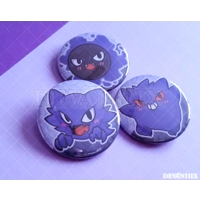 POKEMON: Ghastly, Haunter, Gengar | BUTTON 38 mm / 1.5 inch