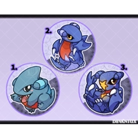 POKEMON: Gible, Gabite, Garchomp | BUTTON 38 mm / 1.5 inch