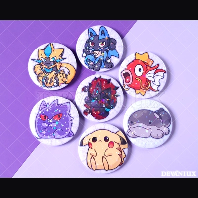 POKEMON Holo Buttons Set | Button 59mm POKEMON Holo Buttons Set | Button 59mm