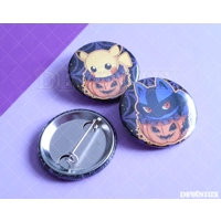 POKEMON: 'Halloween' Pikachu, Eevee, Lucario | BUTTON 38 mm / 1.5 inch