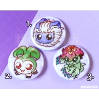 DIGIMON: Yuramon, Tanemon, Palmon | BUTTON 38 mm/1.5 inch