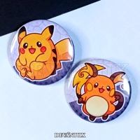 POKEMON (GEN 1) - #25-#26 - Pikachu, Raichu  | Button 38 m m