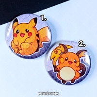 POKEMON (GEN 1) - #25-#26 - Pikachu, Raichu  | Button 38 m m