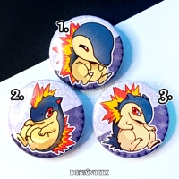 POKEMON (GEN 2) - #155-#157 Cyndaquil, Quilava, Typhlosion | Button 38 m m
