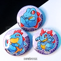 POKEMON (GEN 2) - #158-#160 Totodile, Croconaw, Feraligatr | Button 38 m m