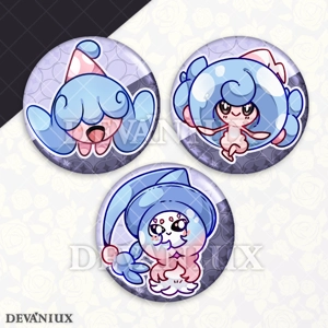 POKEMON (GEN 8) - #586-585 Hatenna, Hattrem, Hatterene - | Button 38 m m