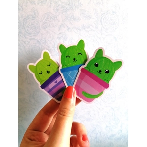 Cat Cactus sticker Pack