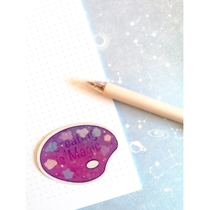 Creating is magic, artist palette sticker HOLOGRAPHIC
