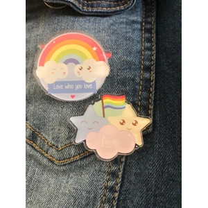 SECONDS: LGBT Acrylic Pins, Pack of 2