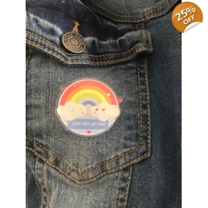 LGBT Acrylic Pin, Love who you love