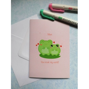 Mum, you croak my world! Mothersday card, Recycled