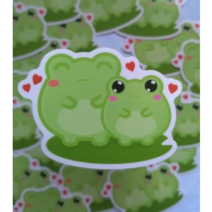 Frog Mum and kid sticker, vinyl waterproof sticker