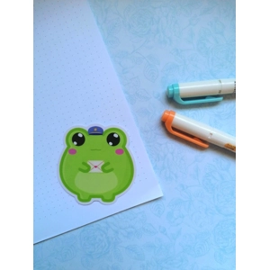 Frog Postman vinyl sticker, waterproof