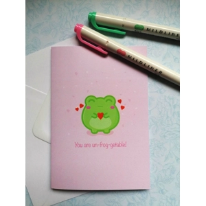 You are un-frog-getable Valentines day card, love card, RECYCLED