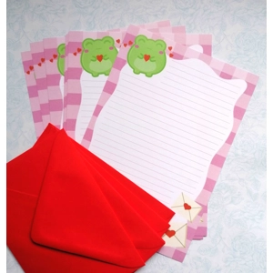 Frog Letter writing set, Valentines set, Love letter writing