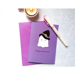 Witchy ghost halloween Card