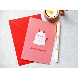 Devil Halloween Ghost card