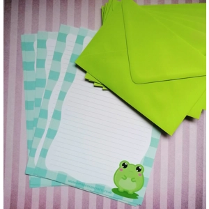 Frog Letter writing set and envelopes, stationery set